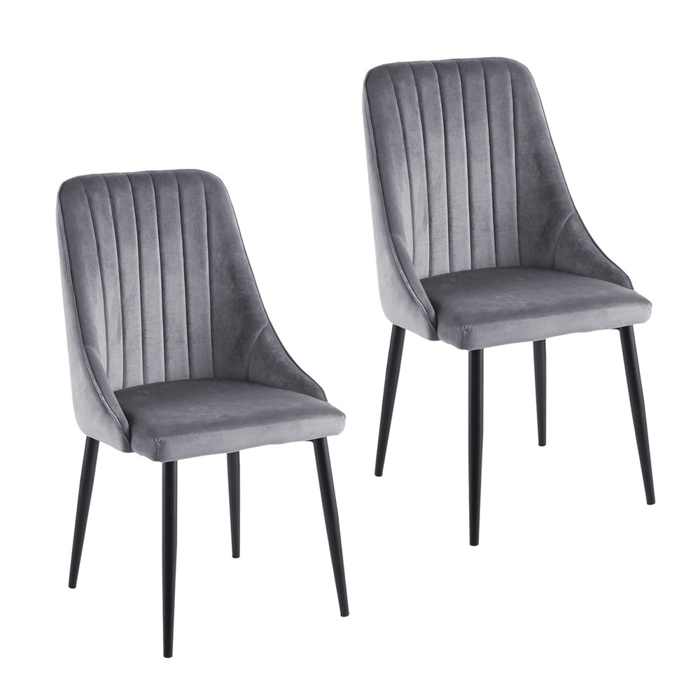 Pack 2 Sillas Comedor Terciopelo Giorgio Gris
