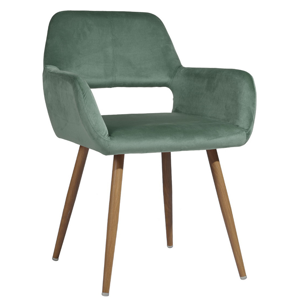 Silla Comedor Sitial Cromwell Terciopelo Verde