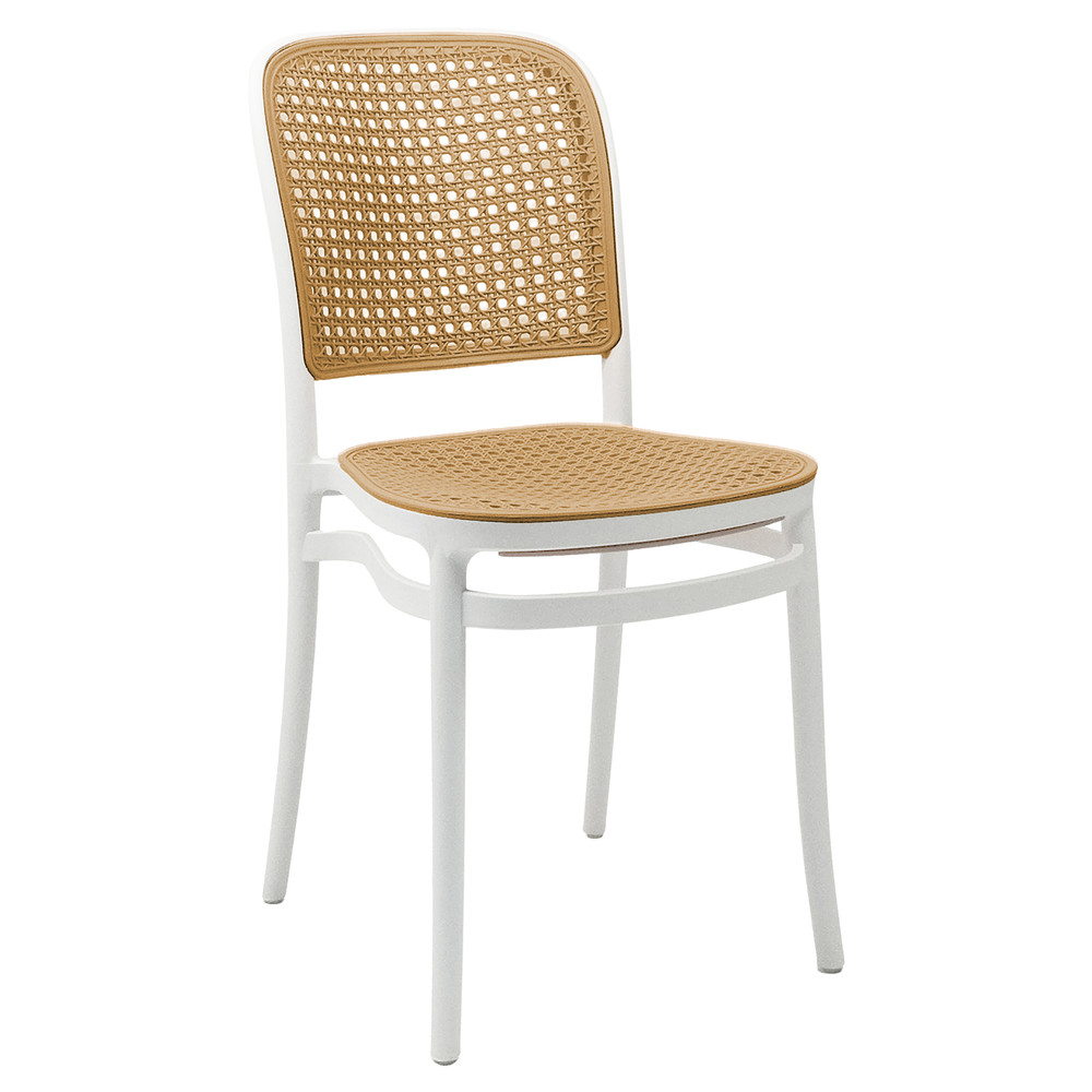 Silla Terraza Plástica Cairo Blanca/Beige