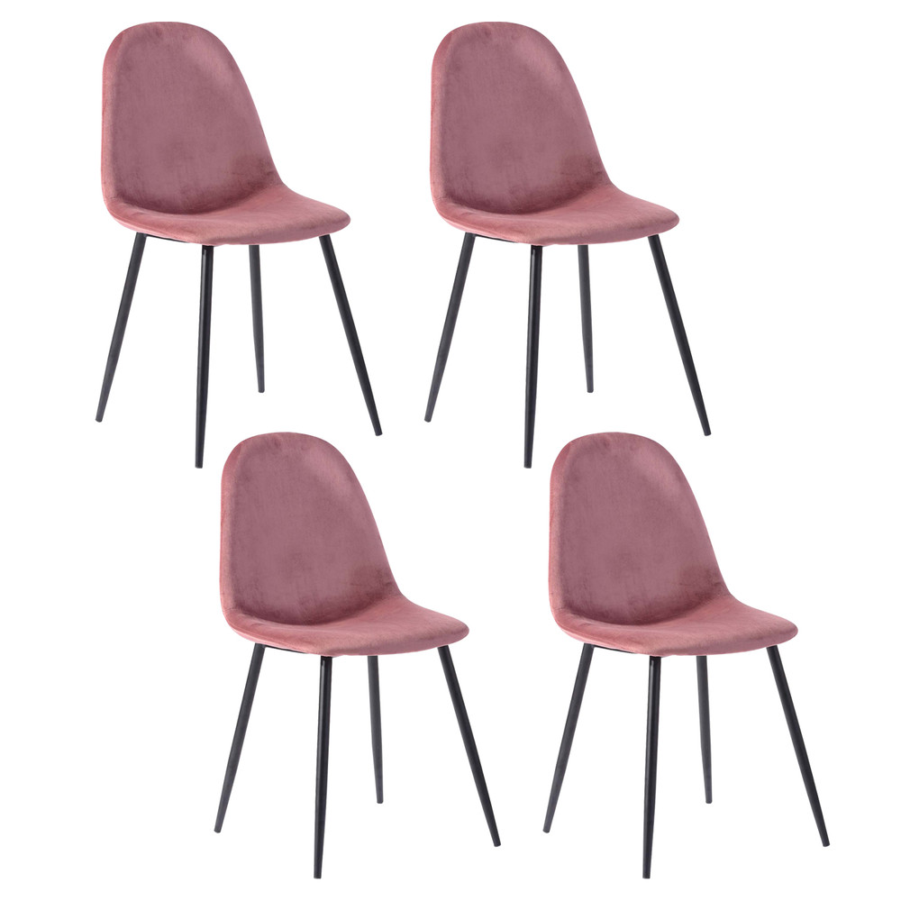 Pack 4 - Silla Comedor Charlton Terciopelo - Rosa