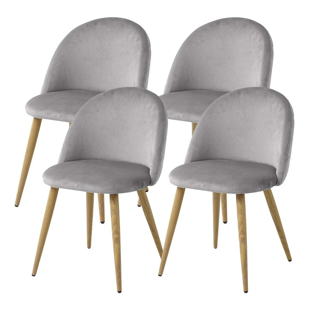 Pack 4 - Silla Terciopelo Vintage - Gris