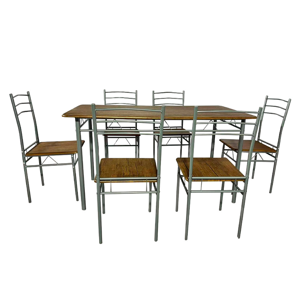 Juego de comedor 6P Capri Silver 74x80x140 cm