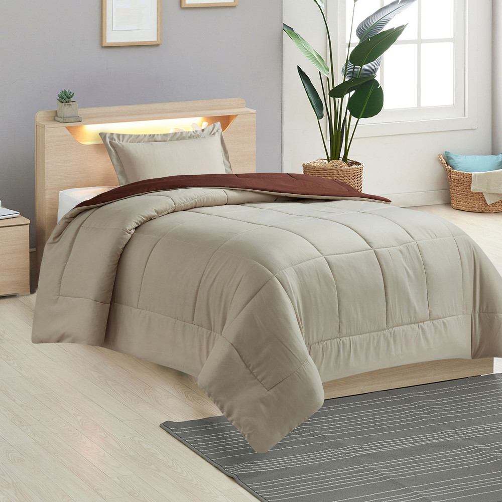 Plumón Reversible Marnie 1.5 Plazas Café