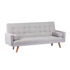 Sofá Cama Gris Patas de Madera