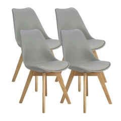 Pack 4 Sillas Eames Tulip Con Cojín Gris