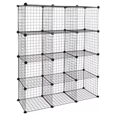 Estante 12 Cubos 147x37x111 cm - Negro