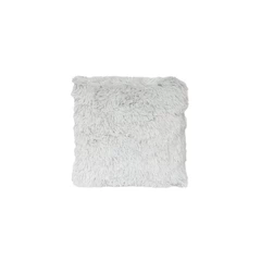 Funda de Cojín Peludo Extrasuave Gris