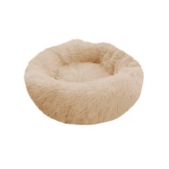 Cama Mascotas Antiestres Circular Felpa M Beige