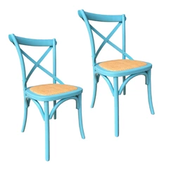 Pack 2 Sillas de Comedor Retro Azul