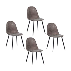 Pack 4 Sillas de Comedor Chicago Gris Vintage