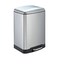 Basurero Rectangular 12 L Acero Inox Gris