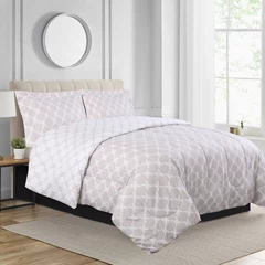 Plumón Estampado King Size 215x260 cm Gris