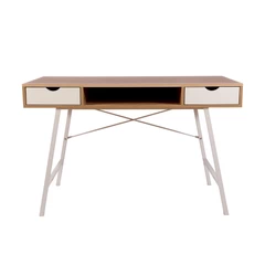 Escritorio Vintage con Dos Gavetas Beige