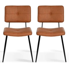 Pack 2 Silla Comedor  Karomi Vintage PU Café