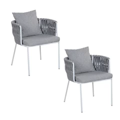 Pack 2 Sillas de Terraza Macramé Gris