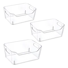 Set 3 Organizadores Clear Handle Transparentes