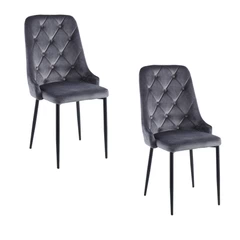 Pack 2 Sillas de Comedor Capitone Gris