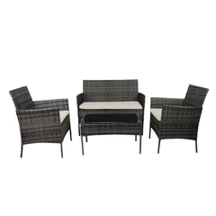 Set Terraza 4 Piezas Positano Mesa + Sillón Negro