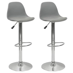 Pack 2 Sillas Altas Bar Taburete Orlando-T Gris