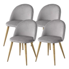 Pack 4 - Silla Terciopelo Vintage - Gris