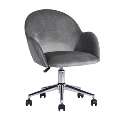 Silla Chiozza de Oficina Terciopelo Gris