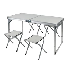 Mesa de Camping con Asientos Blanco