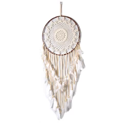 Atrapasueños Macramé Plumas Beige