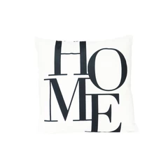 Funda de Cojín Blanco con Tipografía HOME