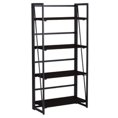 Estante Plegable 4 Niveles 60x30x125cm MDF - Negro