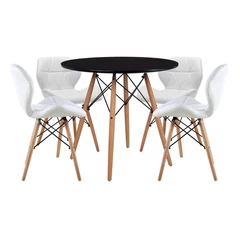 Pack Comedor Mesa y 4 Sillas Design Blanco