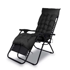 Reposera Plegable con Acolchado Negro