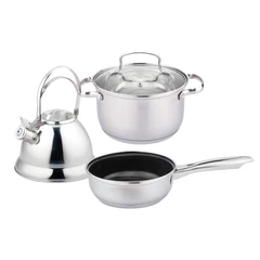 Batería Cocina 5 Piezas Acero Inoxidable Gris