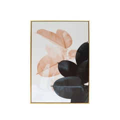Cuadro de Hojas de Gomero 50x70 cm Rosado