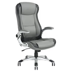 Silla de Oficina PU Ergonómica Ajustable  Gris