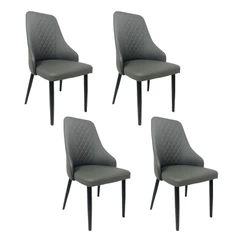 Pack 4 Sillas de Comedor PU Gris