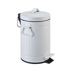 Basurero Retro 5 L Metal Blanco