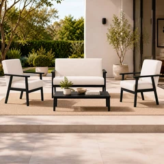 Juego de Living Terraza Sofa 2 Cuerpos + 2 Sitiales Riva Beige