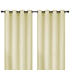 Pack 2 Cortinas de Tela Ojales 140x220 cm Beige