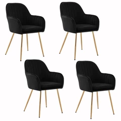 Pack 4 Silla Sitial Alicante Negro