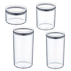 Set 4 Contenedores Hermeticos Round Transparentes