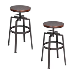 Pack 2 Piso de Bar Altura Regulable Nogal Café