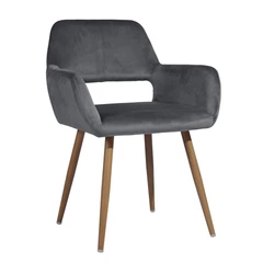 Silla Comedor Cromwell Terciopelo Gris