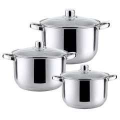 Batería Cocina 6 Piezas Acero Inoxidable Gris