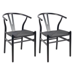 Pack 2 Sillas Comedor Novahus Wishbone Negra