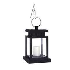 Farol Solar Lámpara Colgante LED Impermeable Negro