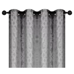 Cortina 3D Jacquard con Ojales 140x220 cm Gris
