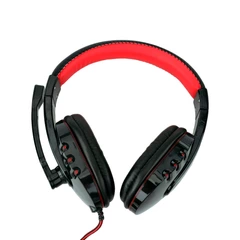 Audífonos Gamer G04L Luces Led con Micrófono Rojo