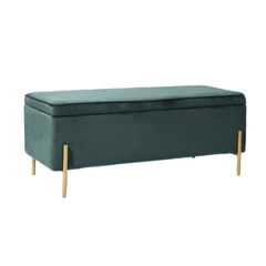 Banqueta Baúl de Terciopelo Tudor Verde