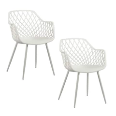 Pack 2 Sillas de Comedor de PVC Blanco