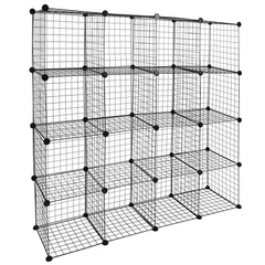 Estante Metal 16 Cubos - Negro